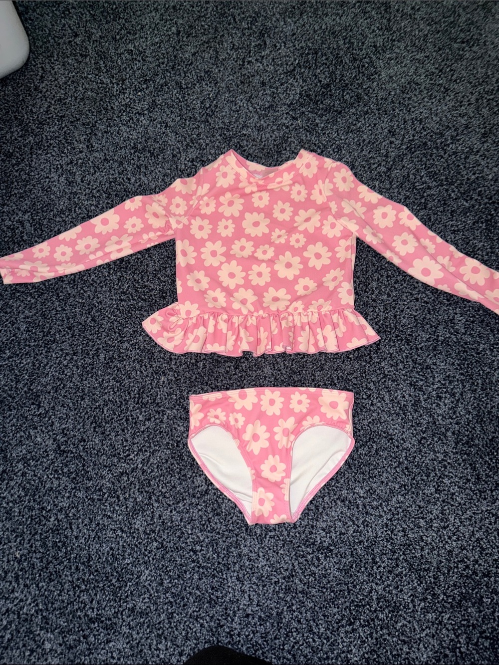 Old Navy Pink Floral Long-Sleeve Rashguard Set